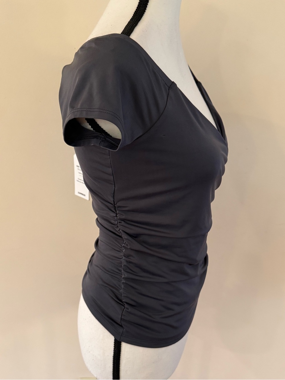 Express Black Wrap-Style Short Sleeve Top size small - Picture 4 of 5